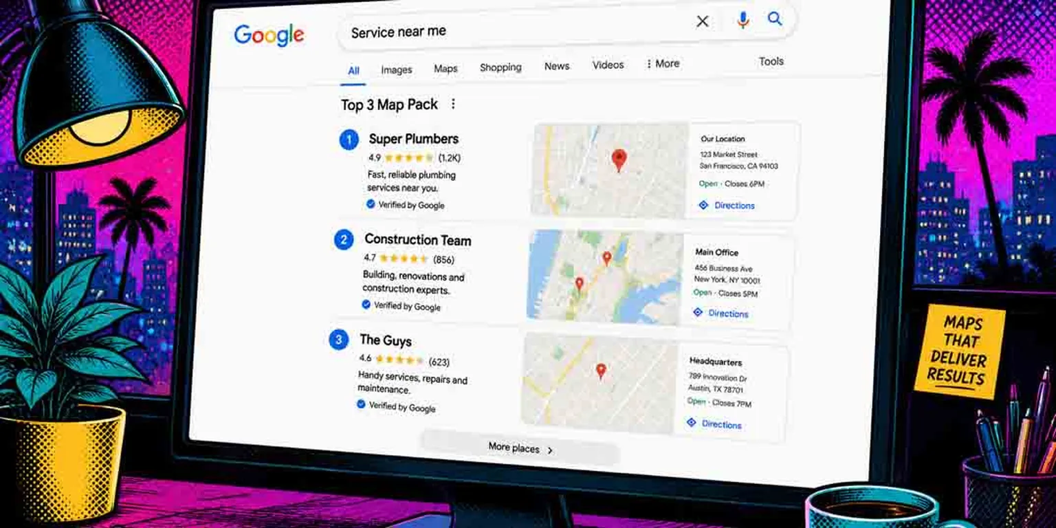 Google map pack ranking for businesses across Australia